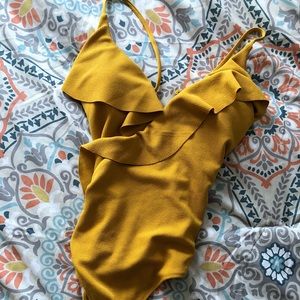 Yellow One Piece Bathing Suit